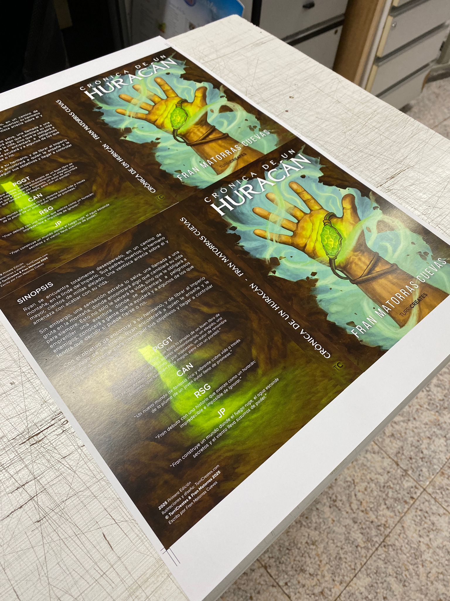 Portada en la imprenta